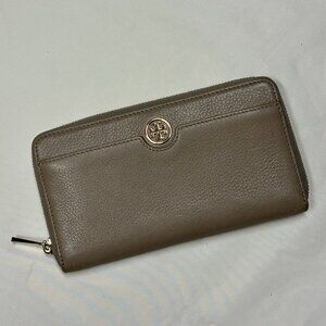 Tory Burch Taupe Leather Wallet